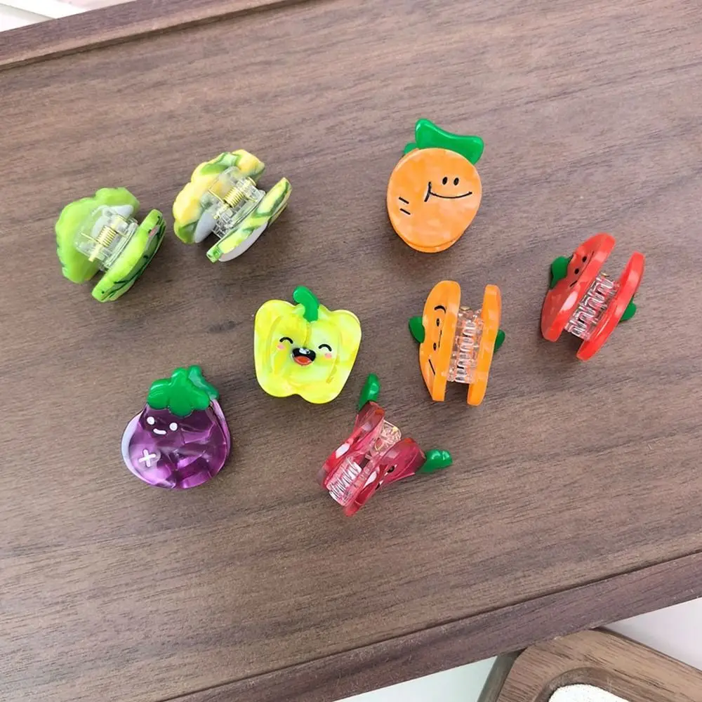 Cartoon Acetate Simulation Fruit Hair Clip Vegetable Series Headwear Mini Hair Claw Small Grab Clip Geometry Small Hairpin