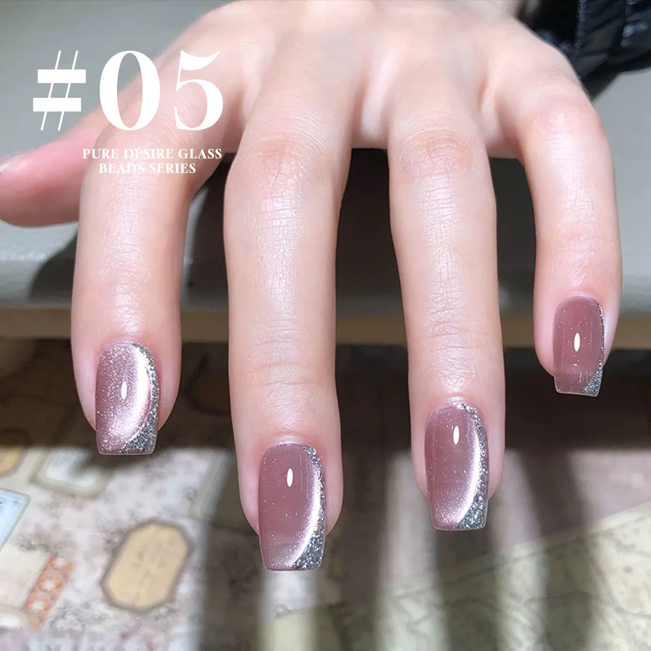 MIANEL 12ML 1-6 szt. Lakier do paznokci żelowy efekt kociego oka w kształcie kwiatka, satynowy, nowość 2025, nude, szklane koraliki, lakier do paznokci z efektem kociego oka, fioletowe paznokcie