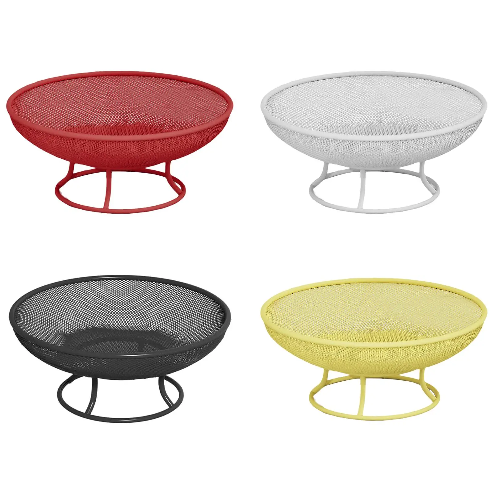 Footed Plate Pedestal Fruit Tray Iron Basket Centerpiece Holder for Snack Vegetable Bread Table Storage