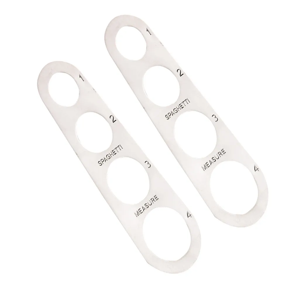 

Набор из 2 металлических мерных линеек для спагетти из нержавеющей стали, 4-луночная линейка для контроля порций пасты и измерения размера порций лапши