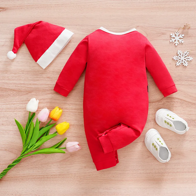 Baby Christmas Costumes Cosplay Santa Claus Clothing Jumpsuits with Hat Red Green Newborn Baby Crawling Pants New Year Gifts Kid