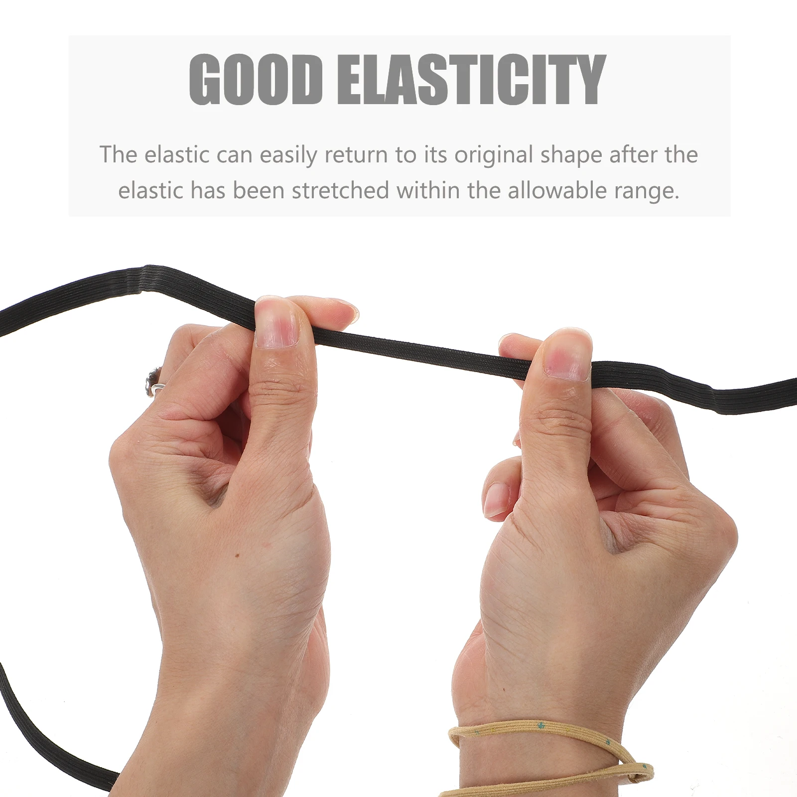 

Black Elastic Band Sewing Stretch Strap Thick Rubber Cord Long Spool DIY Crafting Cloth Making Repair Clothes Waistbands