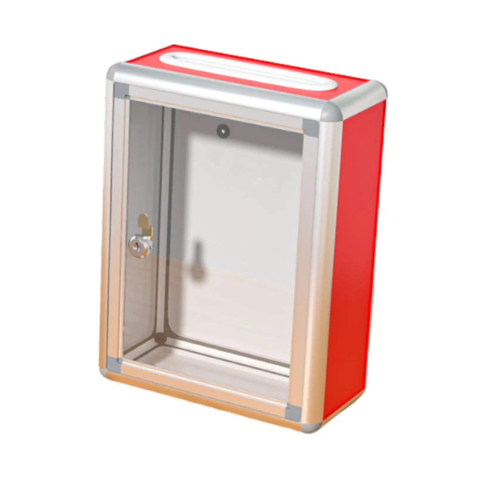 Donation Box Multiuse Transparent Holder Offering Money Box Donation Ballot Drop Box with Lock for Suggestion Restaurant School