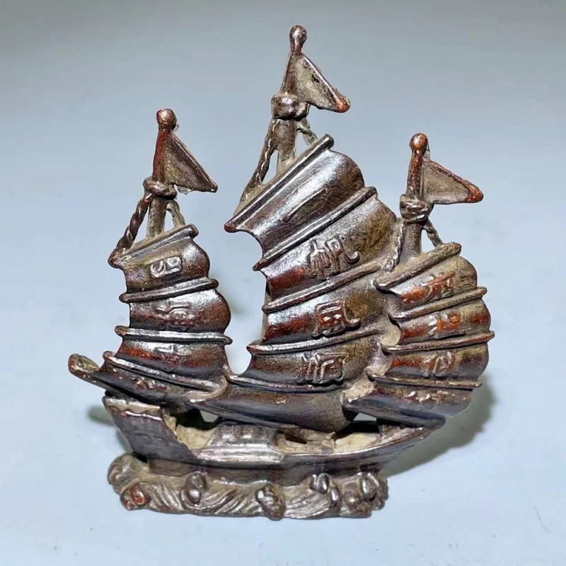 

【Изысканная медная скульптура, мастерство】Ретро-позолота, старая медь, гладкое будущее, как парча, парусный спорт, украшение для удачи, украшение