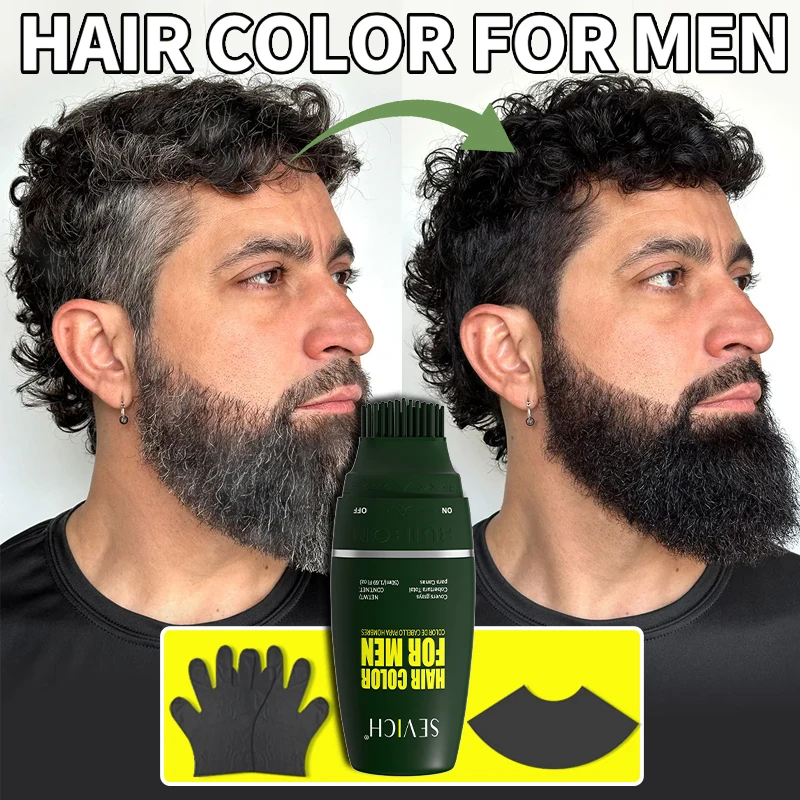

Fast Black Hair Dye Shampoo Instant White Hair Permanent Cover Hair Dye Cream Hair Color Shampoo Black Beard Dye Shampoo for Men