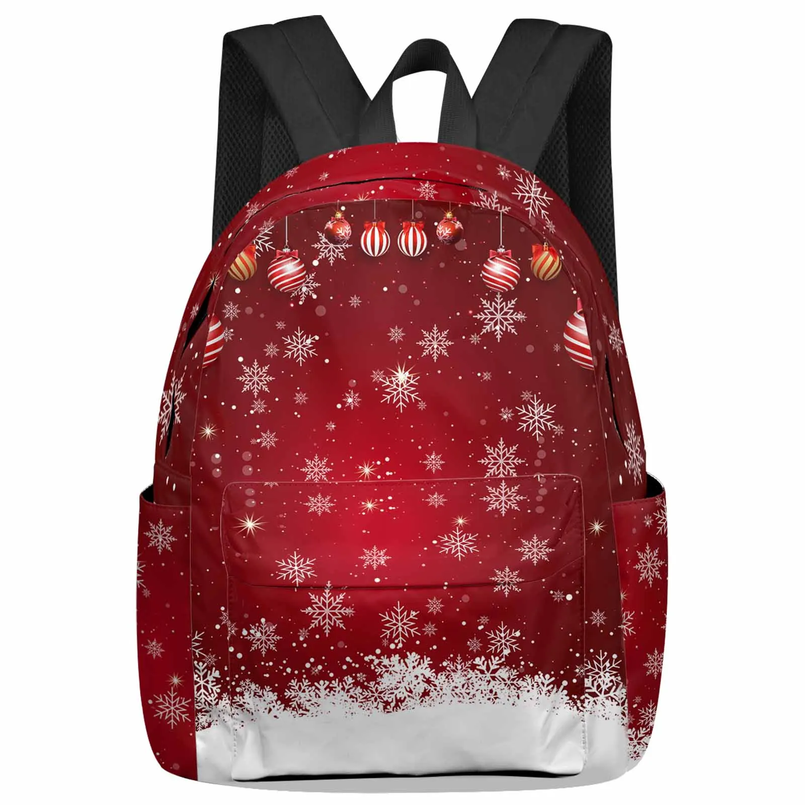 

Christmas Winter Snowflakes Balls Large Capacity Backpack Men Laptop Bags High School Teen College Girl Student Mochila