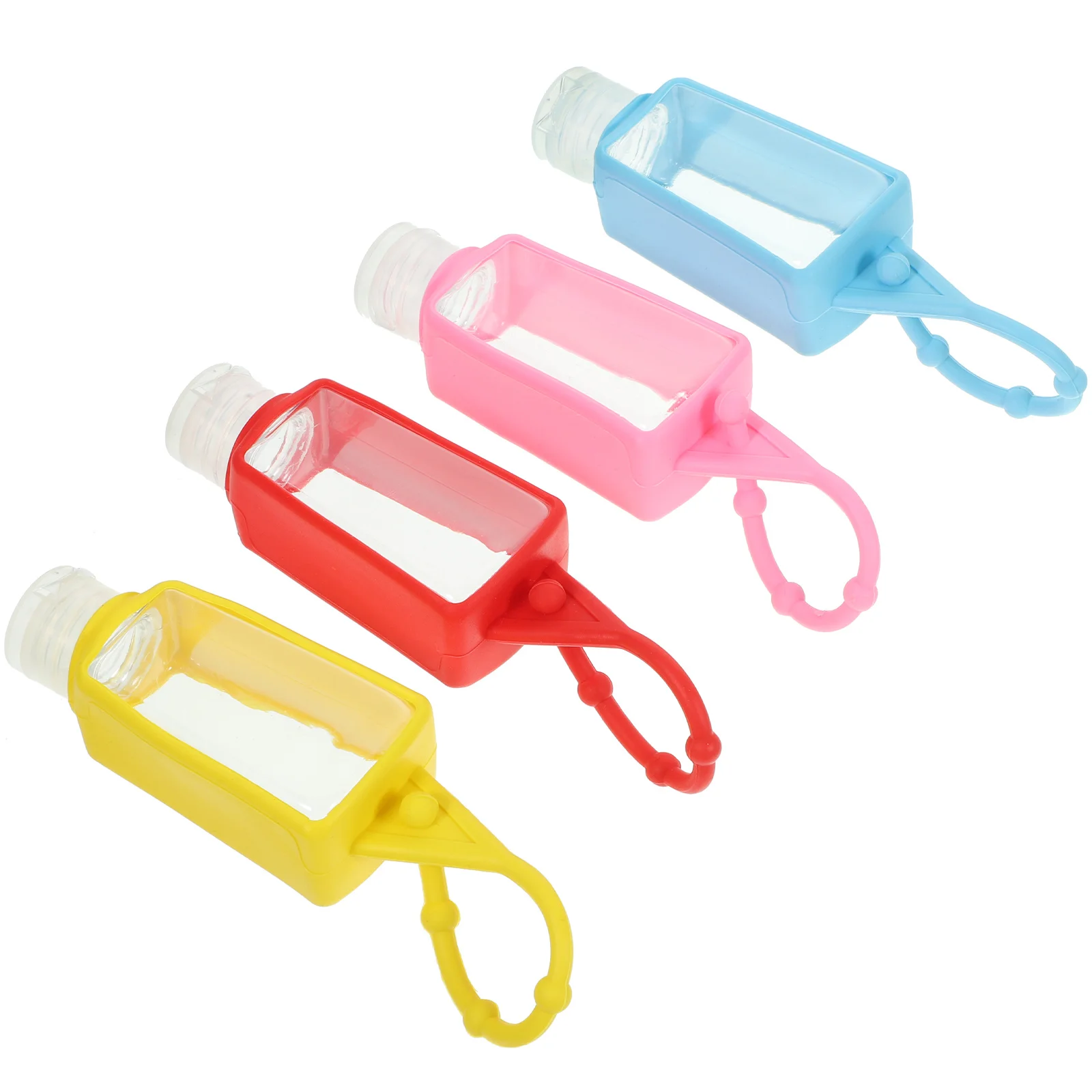 

4pcs 30Ml Silicone Sleeve Travel Bottles Leak-Proof Portable Liquid Containers For Creams Shampoo Conditioner Small Lightweight