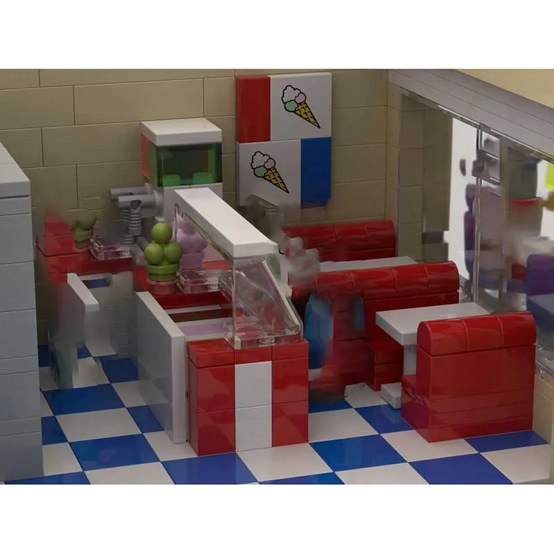 City Street View Modello Moc Building Block Negozio di sport Modello Tecnologia Mattoni Assemblaggio fai-da-te Costruzioni modulari Regali giocattolo