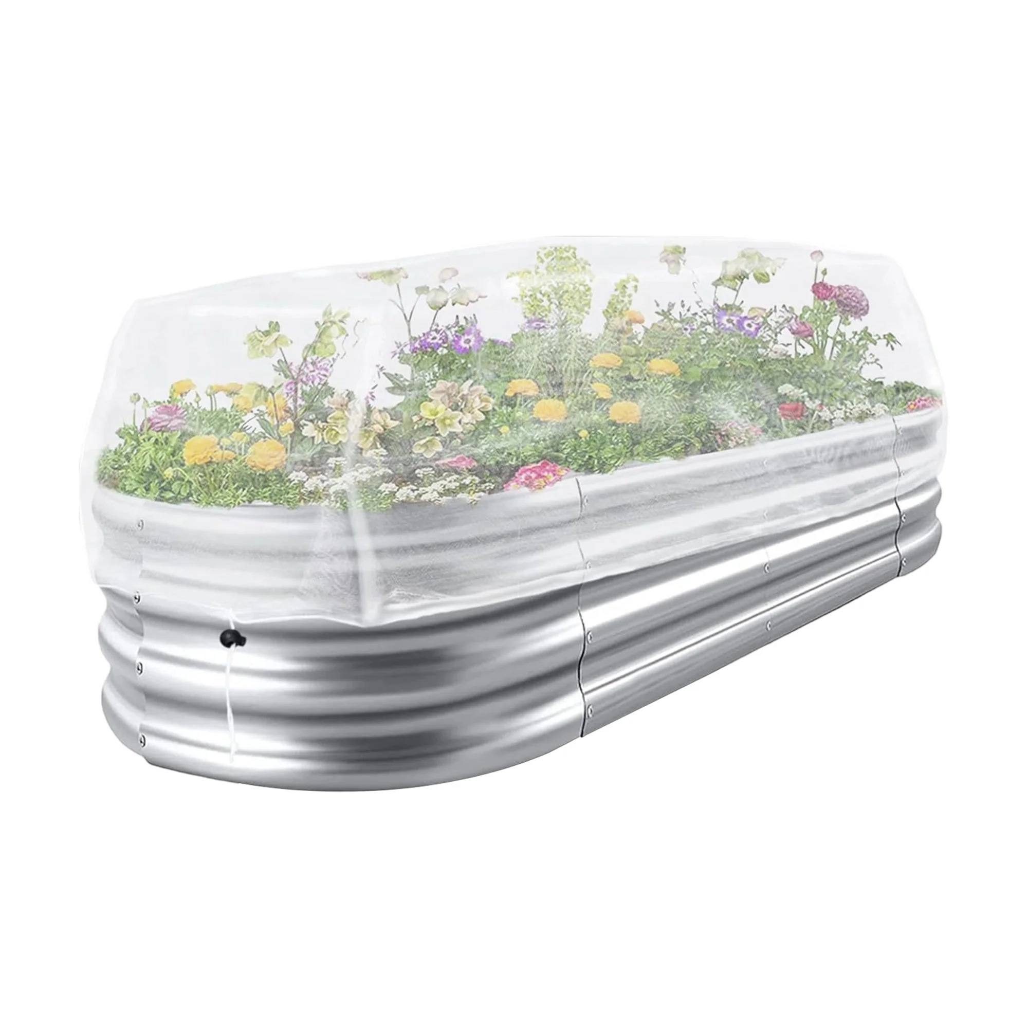 

Protective Garden Netting with Drawstring for Raised Beds - Plant Barrier Mesh Cover for Vegetables and Flowers Bird