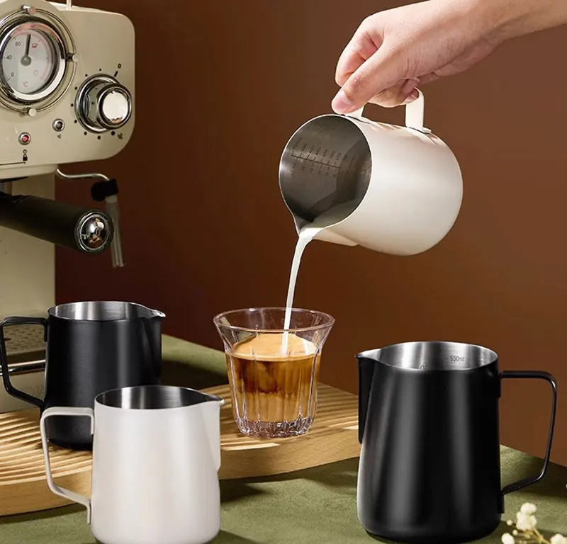 Waage aus Edelstahl 304, Mund, Latte, Dampf, Kaffee, Milch, Blase, Topf, Schlagzylinder, Kran, Farbprozess, Küche, Café, Zubehör – Detail 1