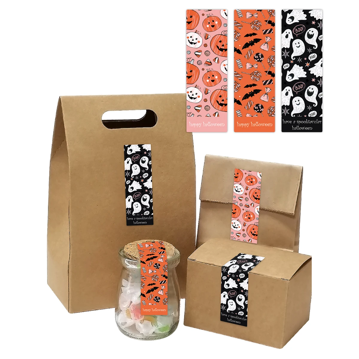90 stücke Halloween Geschenk verpackung Versiegelung Aufkleber, Kürbis Geist Design Geschenk box Versiegelung Etiketten Aufkleber Halloween Süßigkeiten Party liefert – Detail 7