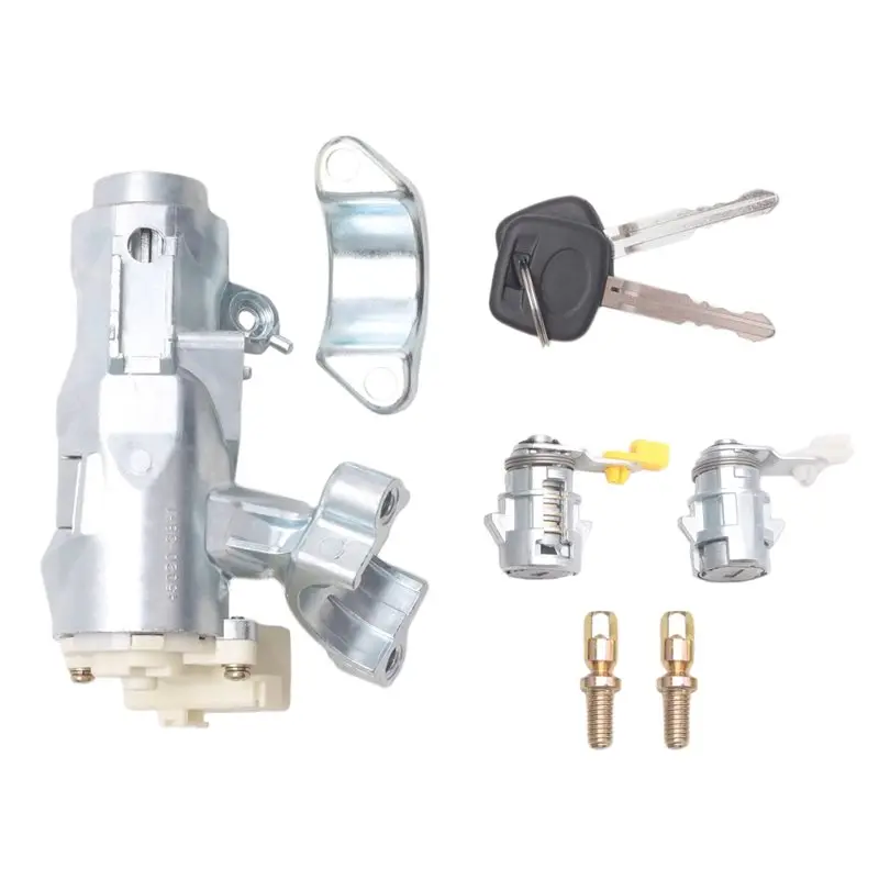 ABQB-Ignition Lock Core Ignition Switch Steering Barrel Lock + Door Lock With 2 Keys Set For Toyota Hilux 1997-2005