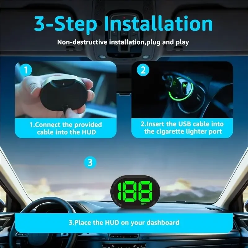 New-USB Connect GPS Digital Speedometer For Car Truck Motor SUV For Car All Vehicles, MPH Display Plug And Play