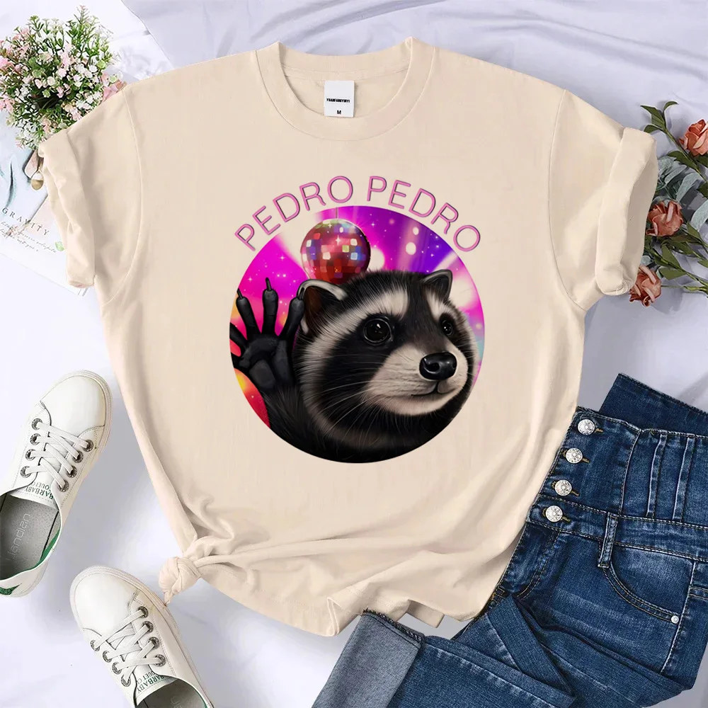 Pedro Raccoon tshirt women manga harajuku top girl 2000s anime clothes