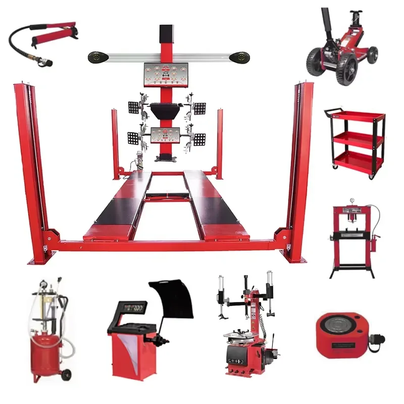 Four Post Hydraulic with 3D Wheel Alignment Four Wheel Aligner Economical Car Lift