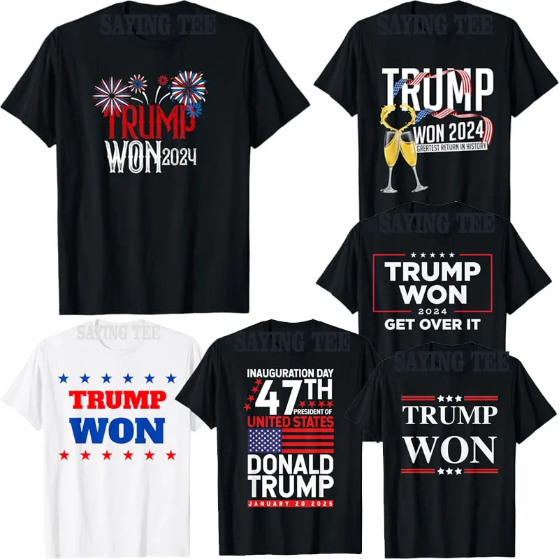 

Donald Trump Won 2024 Election Inauguration Men Women Designer T-shirts Trump 47 JD Vance Won Saying Tee Graphic Outfit Y2k Top