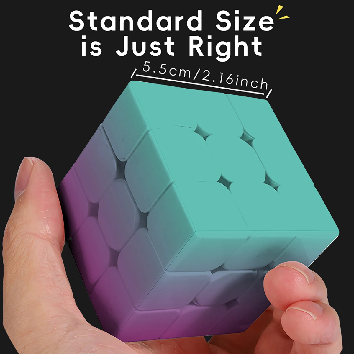Rompecabezas de cubo mágico 3x3x3, estampado UV, gradiente verde púrpura, alivio del estrés, juego profesional de velocidad suave, juguete para regalo para niños