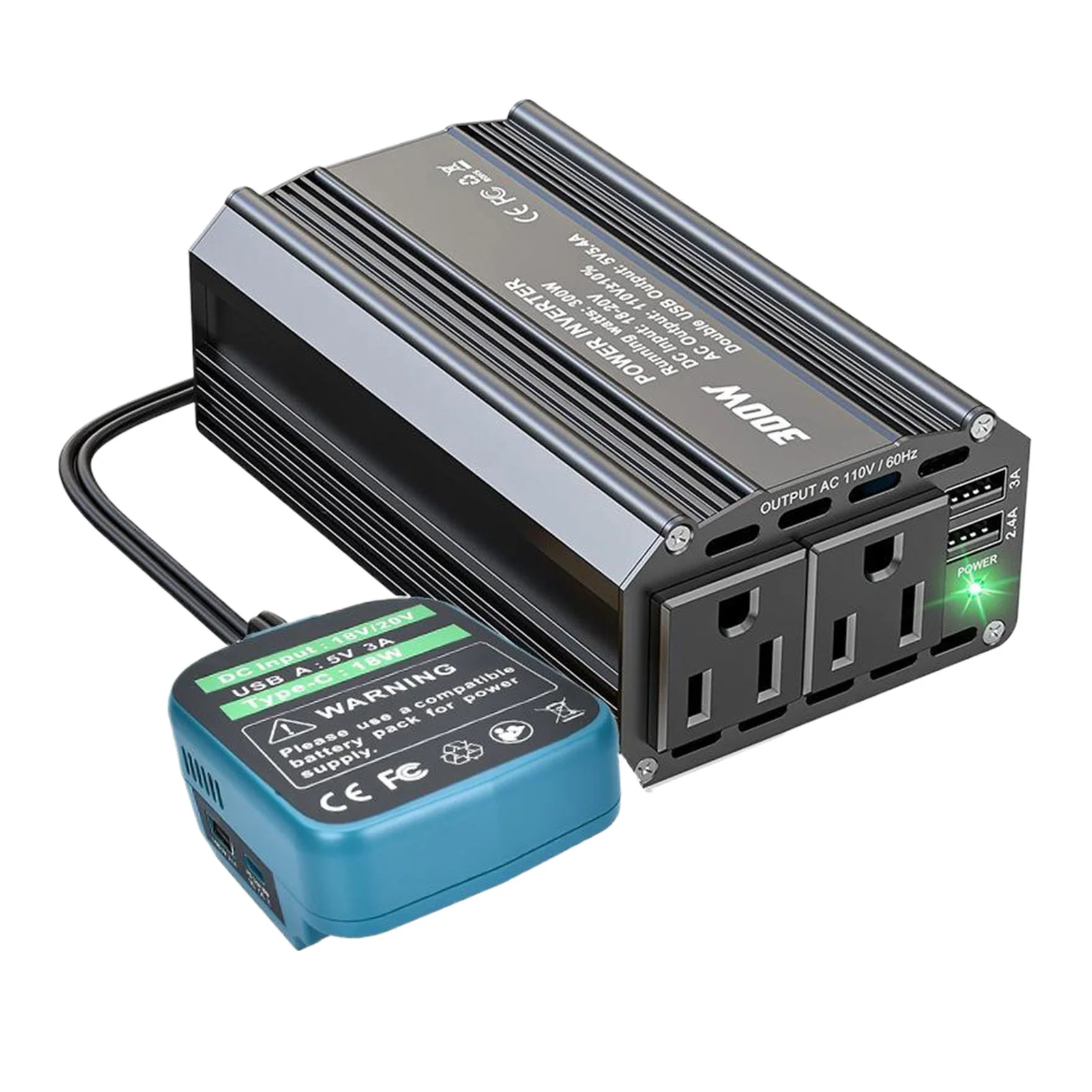 300W Power Inverter Power Inverter String Light Vehicles Computer Laptop Phone Reliable Source