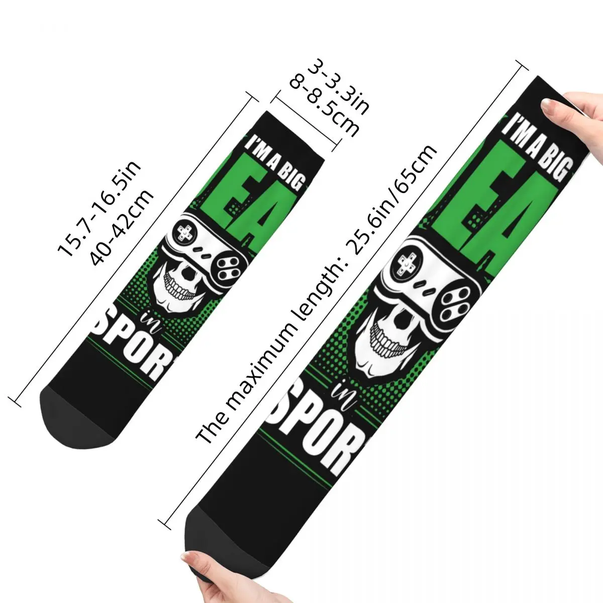 Chaussettes de compression rétro pour hommes, Harajuku, No Game, No Life, Hip Hop, nouveauté, décontracté, Crew ELan, cadeau imprimé, drôle, heureux