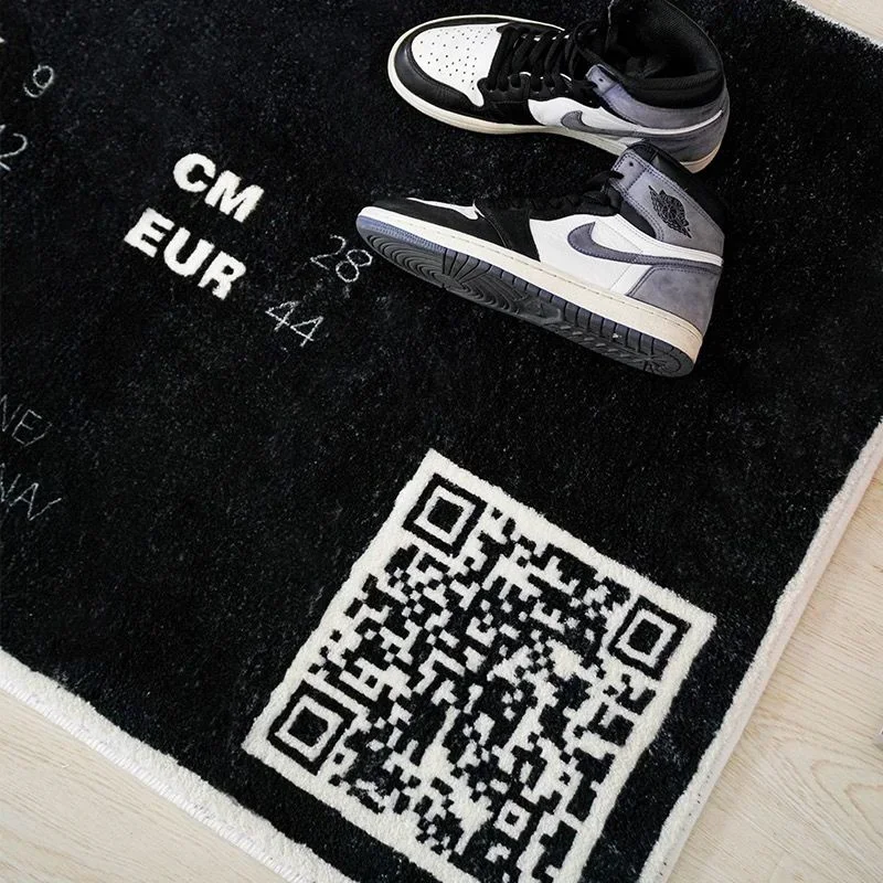 Essentials Imitation Cashmere Carpet Black Fashion Sneaker Lable Lounge Rug Living Room Bedroom Gaming Chair Carpet Home Decor