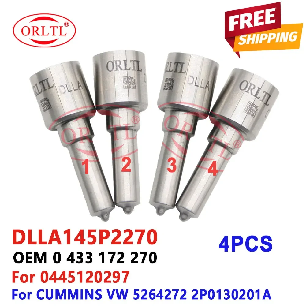 

Форсунка DLLA145P2270, дизельная форсунка DLLA 145P 2270 0433172270 для CUMMINS VW 5264272 2P0130201A ORLTL, 4 шт.
