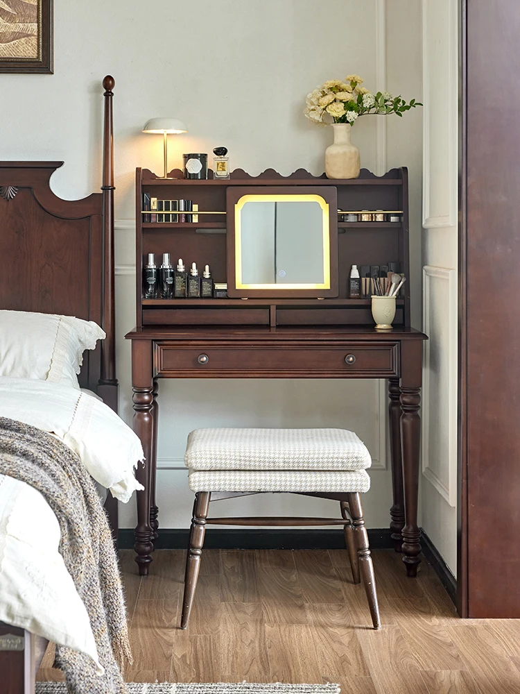 Comò vintage americano in legno massello, comò per camera da letto principale, scrivania, scrivania, scrivania francese