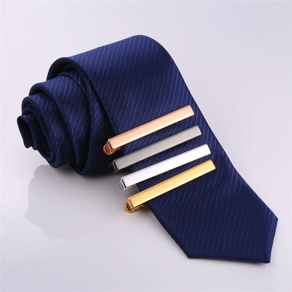 Tie Clip Sets for Man Flat Band Classic Design Multiple Metal Color Tieclip Set Business Men Jewelry Set Gift for Him