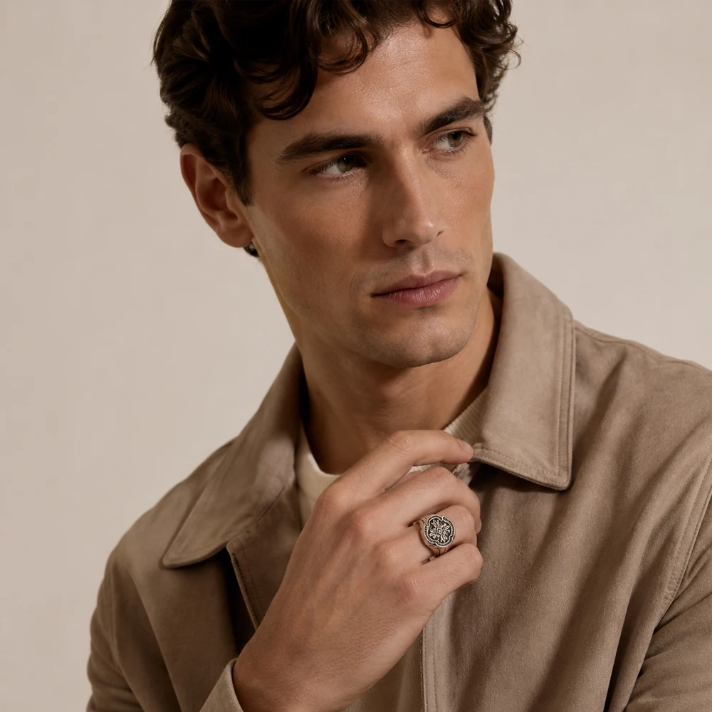 Ring, klassisches Kreuz, feiner Schmuck für Damen und Herren, 2023, Sommer, brandneues persönliches Glücksgeschenk aus 925er Sterlingsilber – Detail 2