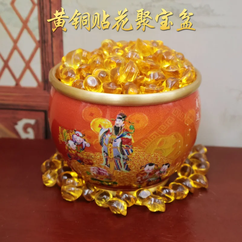 

Brass God of Wealth Painted Jar Home Worship Feng Shui Ornament High-end Golden Toad Colorful Money Saving Jar Wealth Accumulati