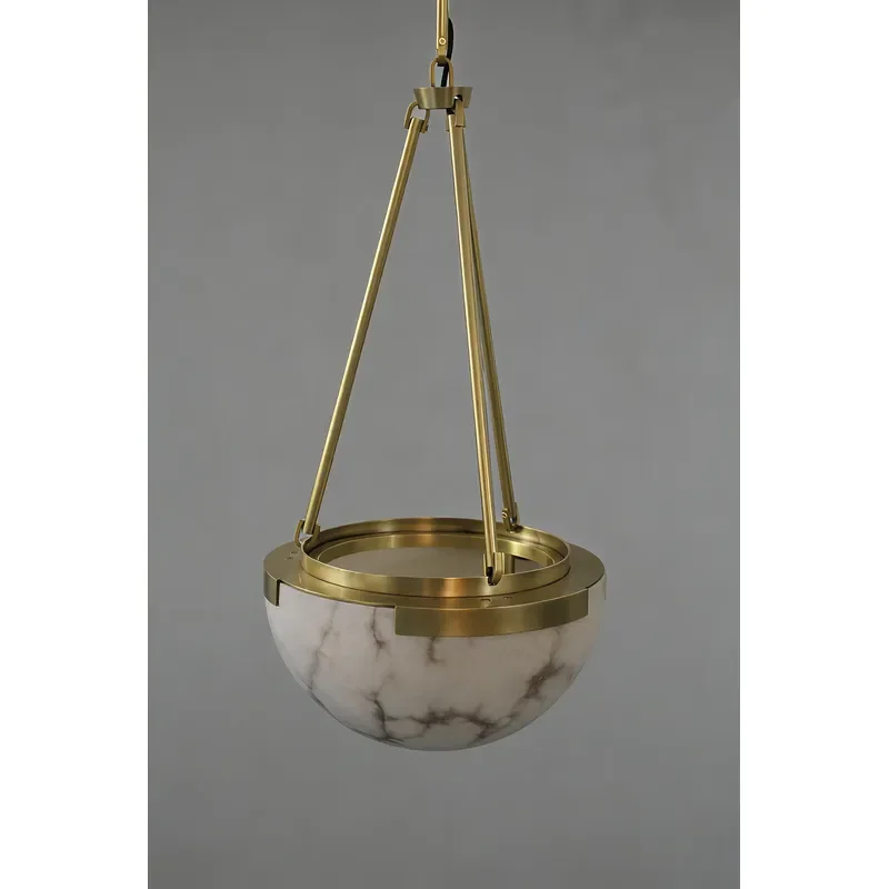 YH Minimalist Living Room Spanish Natural Marble Alabaster Chandelier Brass Kitchen Island Pendant Light Led Indoor Ceiling