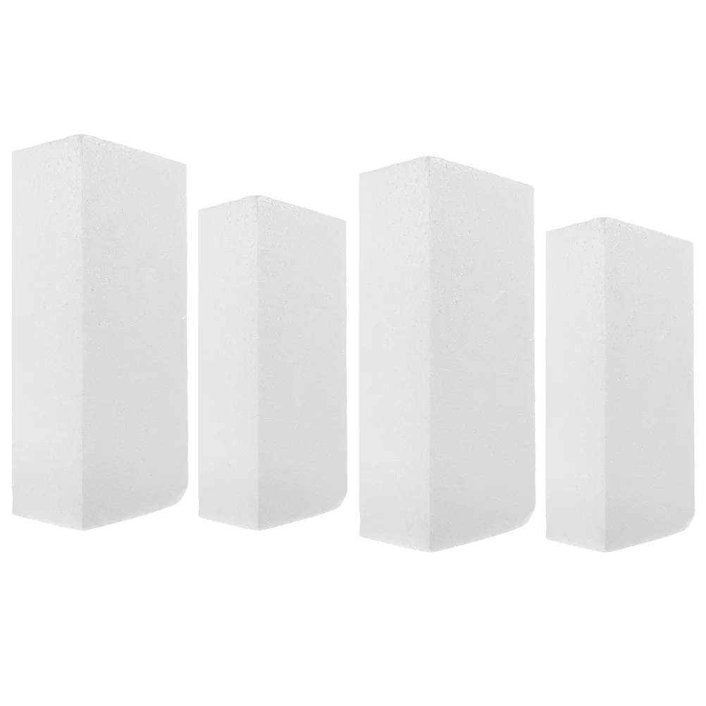 

4 Pcs Rectangular Foam Block Crafts White Foams Cubes Projects Blocks Large DIY Models Party Supplies Cake Mold