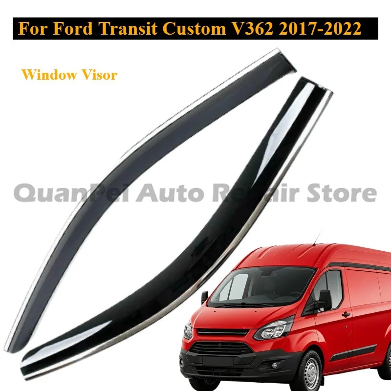 High Quality Side Window Visor Rain Guard Eyebrow Style For Ford Transit Custom V362 2017-2022 Durable Exterior Parts