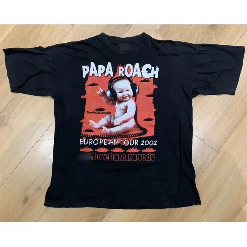 Vintage Papa Roach Band 2002 Tour Cotton Black All Size T Shirt JU230
