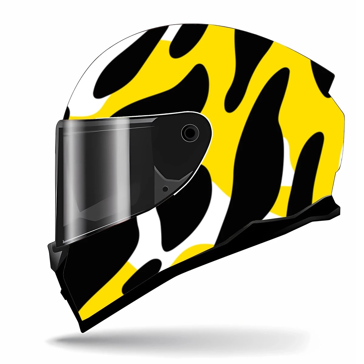Leopard Print Fabric Art Full Helmet Wrap Sticker Motorcycle Helmet Racing Graphic Decal Vinyl Wrap Helmet Decorative Sticker