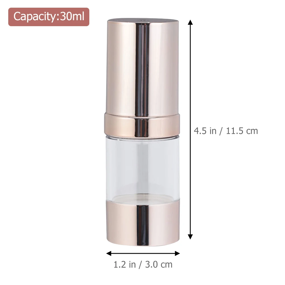 

2pcs Vacuum Bottles Airless Pump Small Lotion Cream Plastic Travel Size Toiletries Reusable Containers With Lids