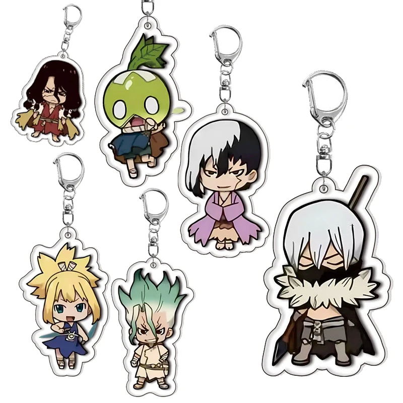 

Kawaii Dr.STONE Ishigami Senkuu Bosnaki Taiju Персонажи аниме Акриловый брелок Очаровательные аксессуары с героями мультфильмов для ювелирных изделий Сумка Рюкзак