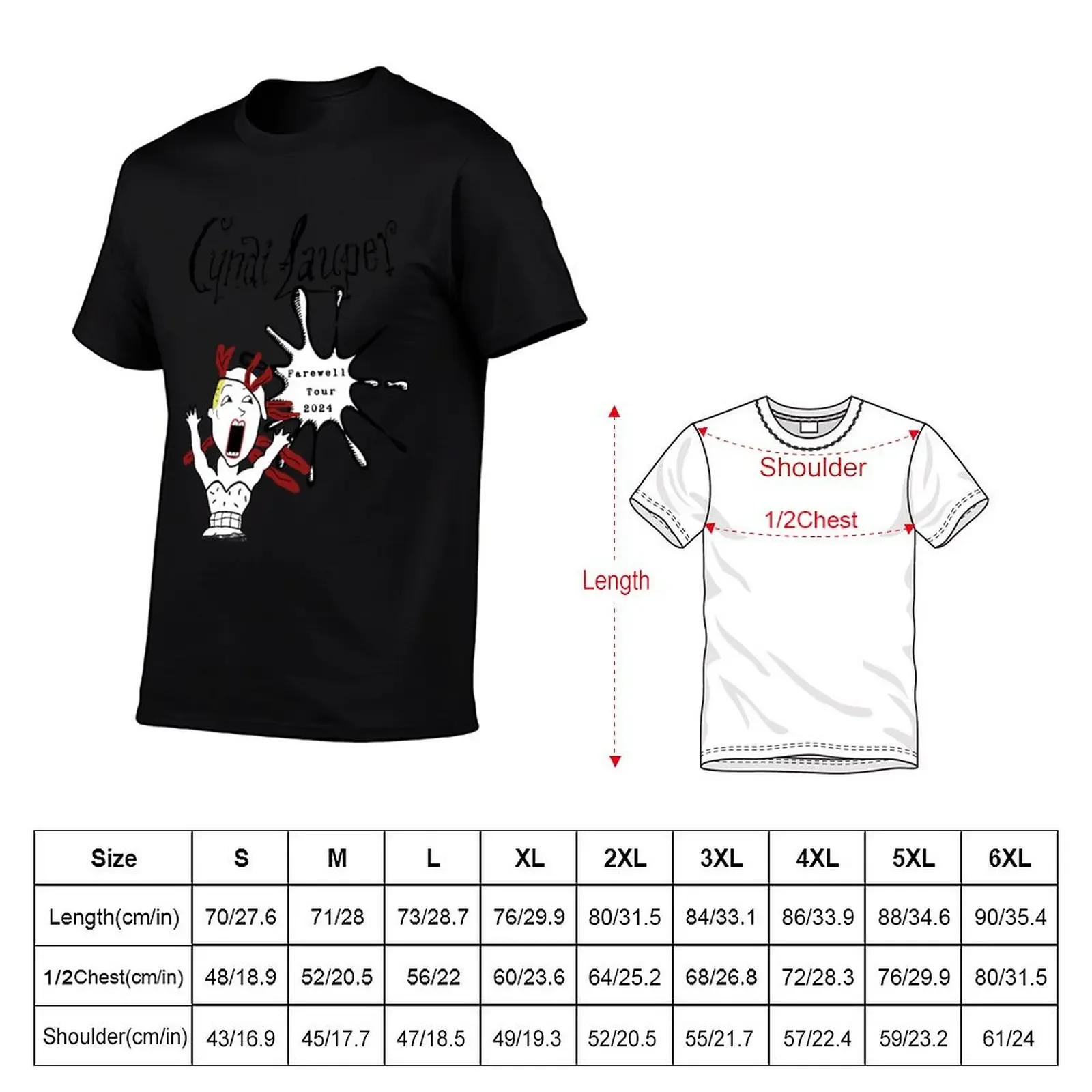 She Bop Cartoon - Cyndi Lauper's Farewell Tour T-Shirt oversized t shirt tees clothing for men