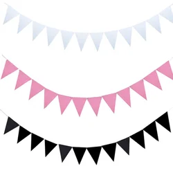 10M 8M Pure Black White Pink Bunting banner Paper Holiday Pennant Beauty Wedding ghirlanda bandiere festa di compleanno decorazione perenne