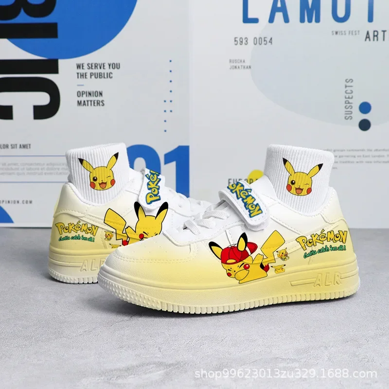 Pokemon Cartoon Pikachu Children\'s Sports Shoes Boys Girls Summer Breathable Casual Sneakers Lightweight Running Shoes 26-40