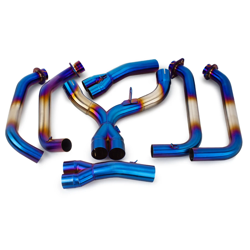 مشعب عادم الدراجة النارية Kawasaki Z1000 2010-2020 تعديل أنبوب الوصلة الأمامية غير القابل للصدأ متوافق مع كاتم صوت الهروب الأصلي