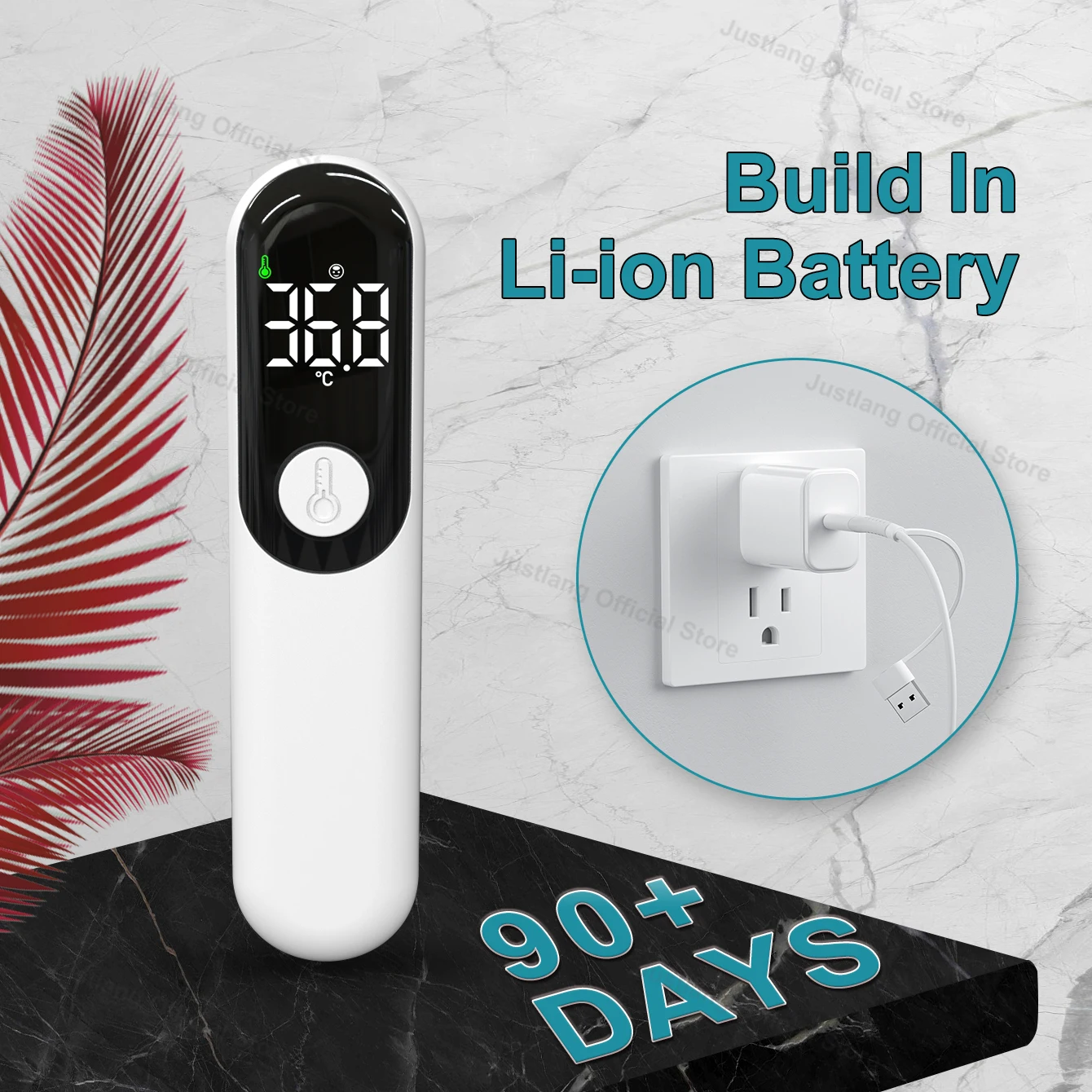 Rechargeable Digital Infrared LED Forehead Thermometer 4