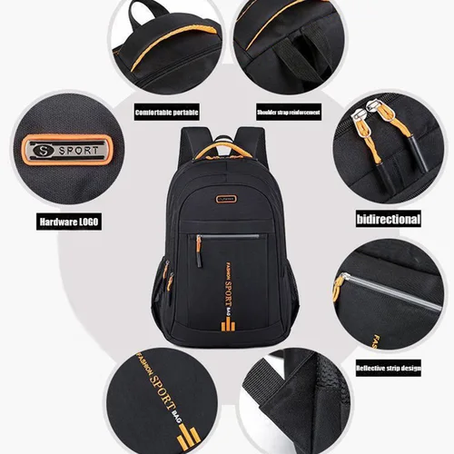 Imagen 2 del producto Mochila nueva de primavera para hombre, mochila de viaje de negocios y ocio, bolso de escuela secundaria de gran capacidad, bolso para ordenador para mujer y hombre