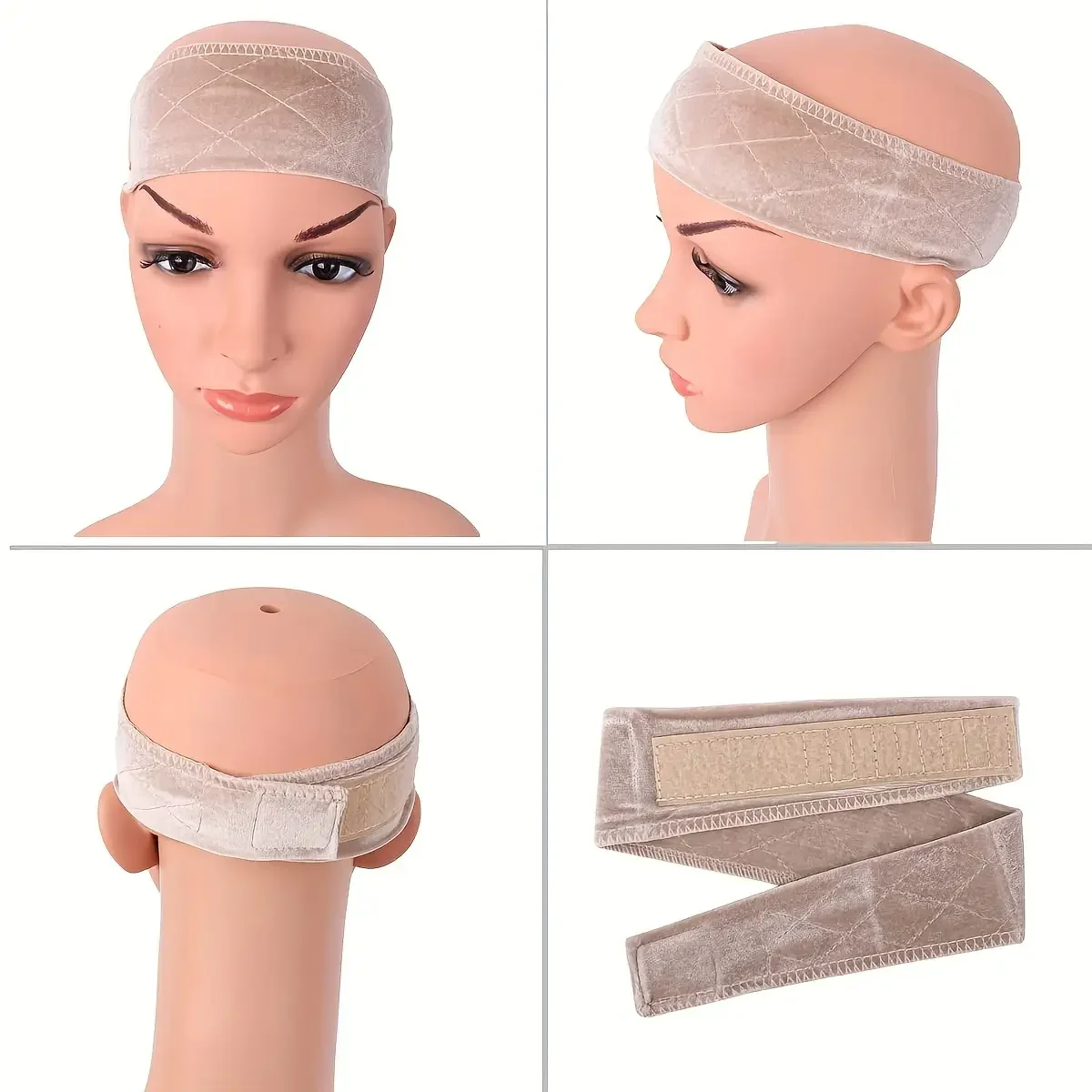 Women's Unisex Adjustable Non-Slip Wig Grip Headband Secure Hold for Full/Cap Wigs Comfortable Durable Hairpiece for Daily Wear
