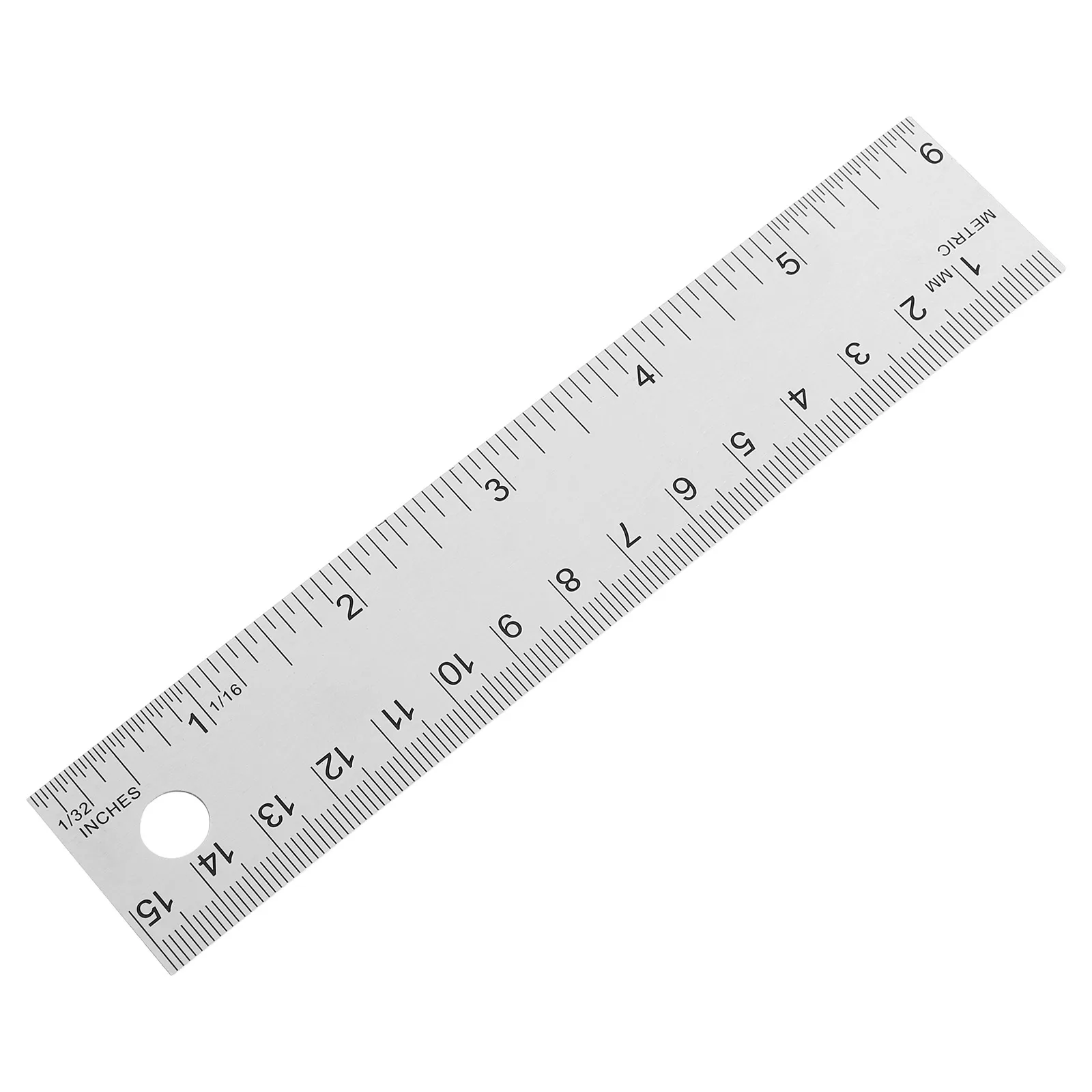 6 Inch 15 Cm Stainless Steel Cork Back Metal Ruler Dual Scale Inches Centimeters Straight Edge For Office School Drawing