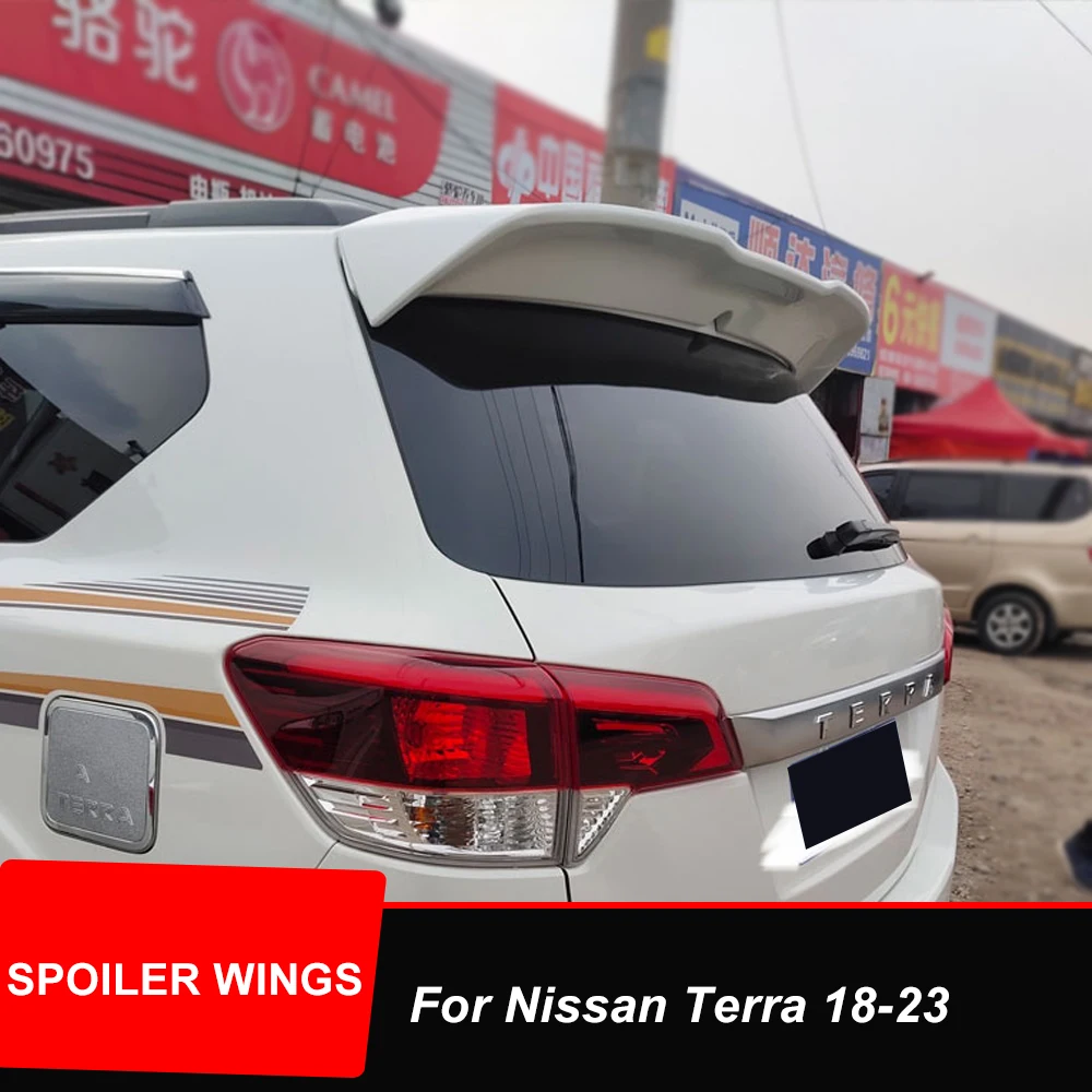 For Nissan Terra 2018-2023 Car Rear Trunk Lid Spoiler Wings ABS Plastic Duck Tail External Adjustment Body Kit Accessories Parts