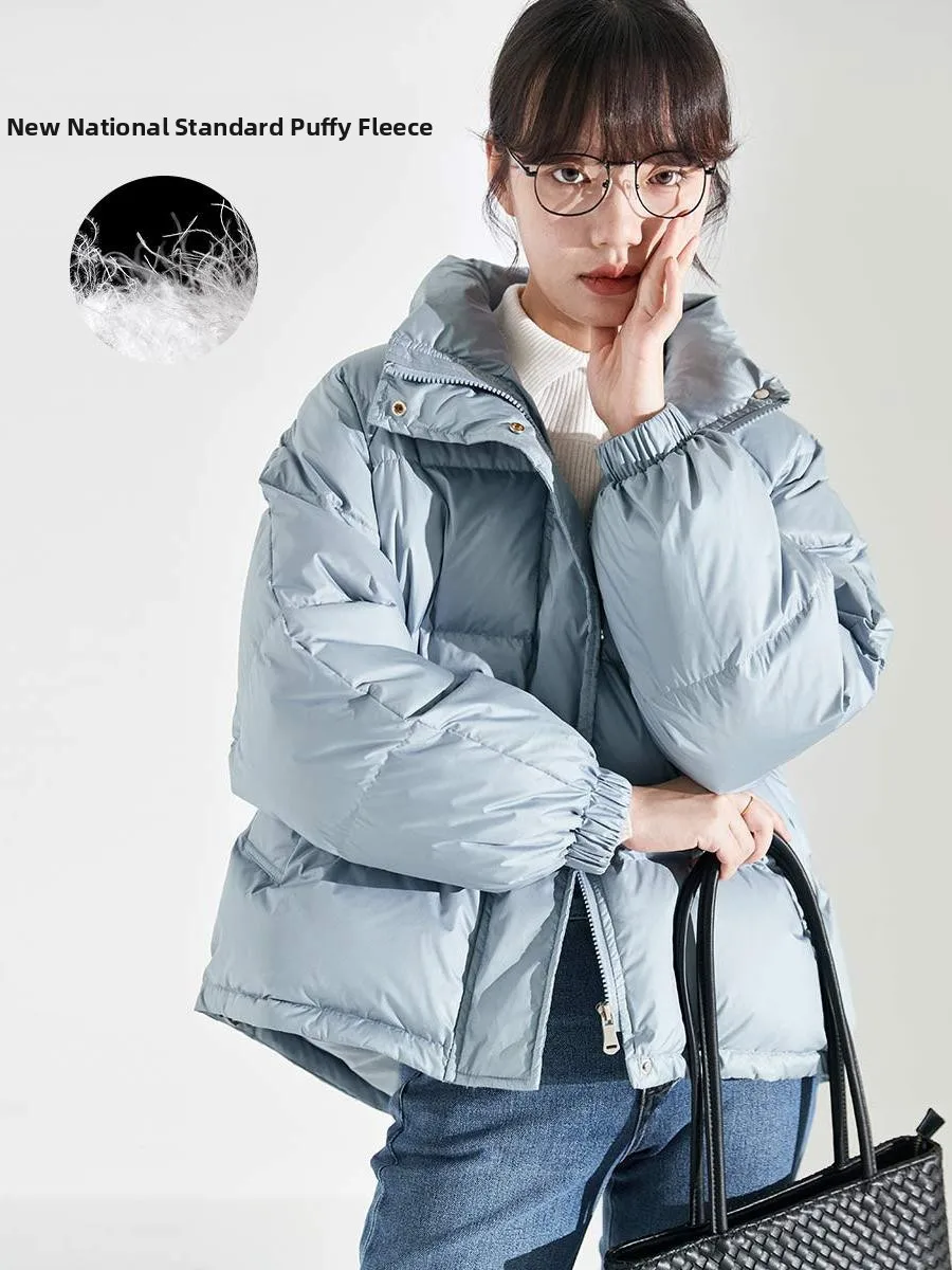 

Zimode Slimming Loose ort down Jaet Stand Collar All-Match Faionable Women's Coat Warmth Straight Cut Long Sve