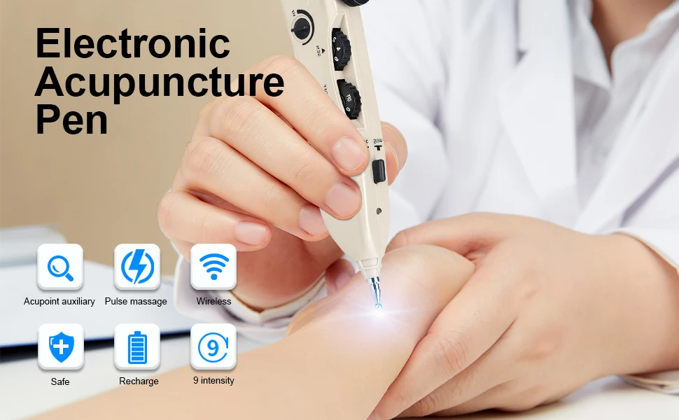 Electroacupuncture device magnetic accupressure therapy pain massage gone pen acupuncture point locator pencil