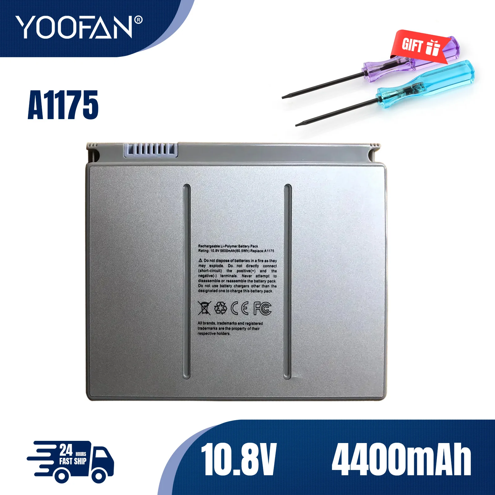 YOOFAN Batería de 5200mAh para portátil Apple MacBook Pro de 15 pulgadas, A1150, A1211, A1226, A1260, MA463, MA464, MA600