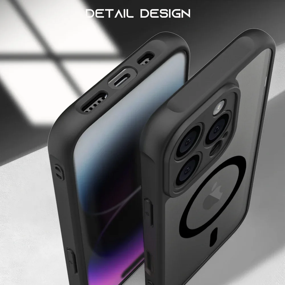 หรูหรากันกระแทกสําหรับiPhone 16 15 14 13 12 11 Pro Max 14 15 16 Plus 12 13 Mini Matteโปร่งใสปกแข็งShell Clear