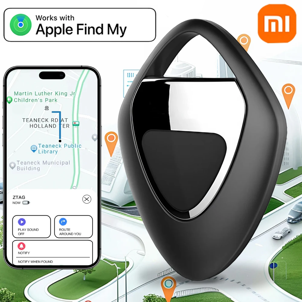 Xiaomi pelacak GPS Bluetooth Cerdas, bekerja dengan Apple Find My APP ITag perangkat pengingat Anti hilang MFI Locator kunci mobil pencari anak